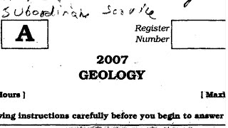 2007 TNPSC Geology Question review