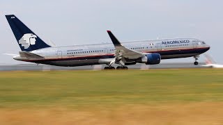 Aeromexico B767-300ER landing in Paris CDG during the afternoon