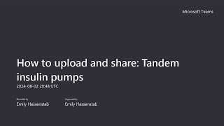 How to upload and share data: Tandem pump