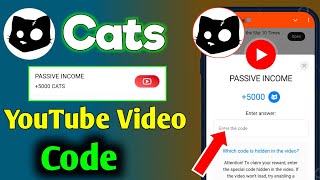 PASSIVE INCOME Cats Code | PASSIVE INCOME cats video code today