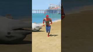 GTA V: Baby in Danger! Spider-Man Rescues From Ghost & Help Injured Dolphin 🐬| #Shorts | #GTA5