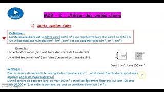 6M2B -  2  :  Utiliser des unités d'aire