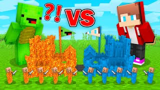 Mikey LAVA vs JJ Water Tiny CASTLE in Minecraft ! - Maizen