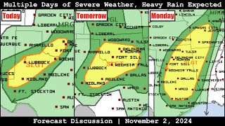 Forecast Discussion - November 2, 2024 - Multiple Days of Severe Weather, Heavy Rain Expected