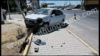 Aksaray’da trafik kazasında ölümle burun buruna geldi; 1 ağır yaralı!