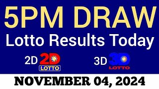 Lotto Result Today 5pm Draw November 4 2024 Swertres Ez2 PCSO Live Result