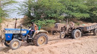 EIChER 333 ki || SWARAJ 843 XM helping || in sand river || please watch friends || part-1