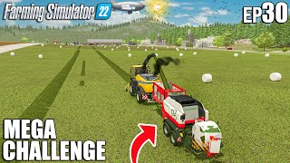 I used THE MOST OVERPOWERED SILAGE BALER in FS22 | MEGA Challenge #30 | Farming Simulator 22