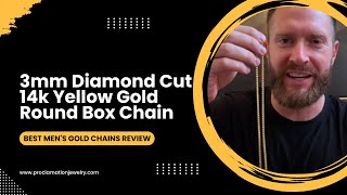 3mm Diamond Cut 14k Yellow Gold Round Box Chain | Best Men's Gold Chains Review