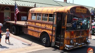 Custom School Bus w/ Flatbed Tour + Classic Car Show Walk Thru | Independence Day 2024