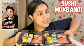 Eating SuShi Mukbang 🍱 ! Enjoying Day Off!