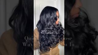 Quick & easy loose wave curls on sew in ♥️ #sewin #youtubeshorts #traditionalinstall