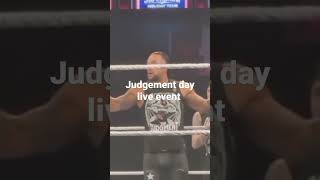 Judgement day entrance in Christmas moods at WWE live event....Rhea Ripley dares Gallows to slap her