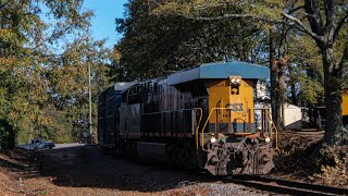 CSX L799 coming around the curve at Greer 10/29/24