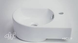 ALFI brand ABC119 White 16" Small Wall Mounted Ceramic Sink with Faucet Hole