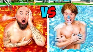 Heißer vs Kalter Pool Challenge !