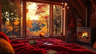 Cozy Morning Cabin | With Crackling Fireplace and Soft Piano Sounds | Sleep, Relax, Study