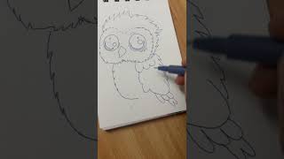 Owl drawing #easydrawing #artforkids #drawingforkids #shortsviral