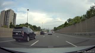 Biker close call on dvp