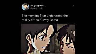 The moment Eren understood the reality of the Survey Corps🔥🔥|| Attack on Titan || Anime Shorts 🔥