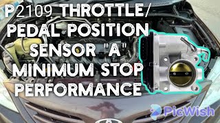 P2109 Throttle/Pedal Position Sensor "A"  Minimum Stop Performance