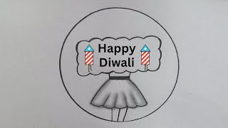 Circle Scenery drawing 43 | 💥Diwali drawing💥 @TamilNewArt