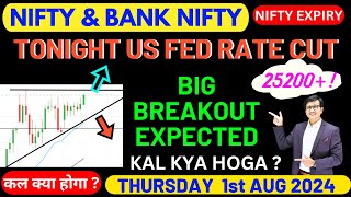 Nifty Prediction and Bank Nifty Analysis for THURSDAY 1st AUG 2024 | Nifty & Banknifty Tomorrow