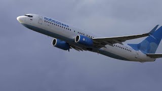 Взлет Боинга 737-800 Победа из Шереметьево, 16.04.24.