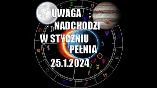 Pełnia Księżyca 25.1.2024  Uwaga Nadchodzi