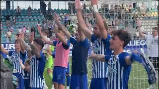 Celebración de la Ponferradina tras clasificarse para el playoff de ascenso a Segunda