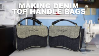 Making Denim Top Handle Bags! How To Make A Denim Bag!