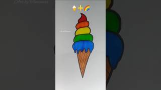 Rainbow icecream 🍦➕🌈#satisfying #creativeartmix #creativeart #art #rainbow #icecreamart #500subs