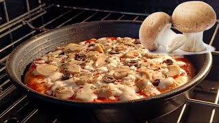 Mushroom Pizza Recipe | Homemade Cheese Pizza