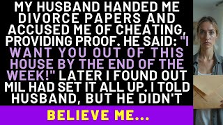 My husband handed me the divorce papers and accused me of cheating, providing evidence. Actually..