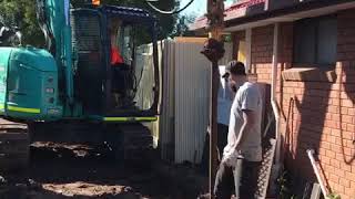 Tight access - Screw pile installation -Altona meadows