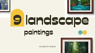 9 landscape paintings | Kunstyama | Landscape | Greenery |  Clouds | Waterfall