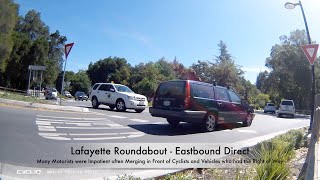 IMPATIENT MOTORISTS ENTERING LAFAYETTE ROUNDABOUT,   EASTBOUND DIRECTION