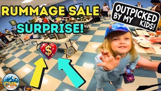 WE BROUGHT THE KIDS TO THIS RUMMAGE SALE IT DID NOT GO AS PLANNED!