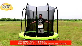 8FT Green big trampoline outdoor with safety net