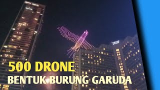 Formasi ratusan drone di malam tahun baru bundaran HI