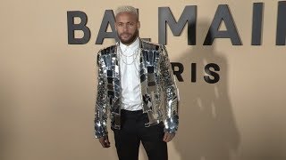 Neymar at the Photocall for the Balmain Fashion Show in Paris