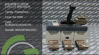 Green Industrial Quick Take - Used 2000 Amp RJ2000 SQUARE D RJF36200CU63AE1W POWERPACT BREAKER