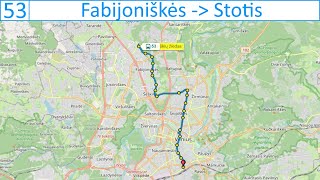 53 maršrutas / Fabijoniškės – Kalvarijų g. – Pylimo g. – Stotis /