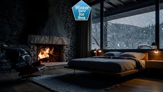 🌨️ Winter Fireplace Ambience | Relaxing Winter Sounds For Sleep