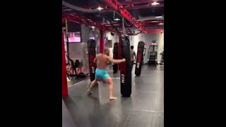 Conor Mcgregor working on his kicks