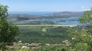 Take-off from Tivat Airport viewed from Fort Vrmac