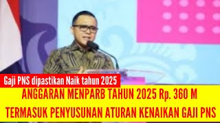 ANGGARAN MENPARB TAHUN 2025 Rp. 360 M TERMASUK PENYUSUNAN ATURAN KENAIKAN GAJI PNS