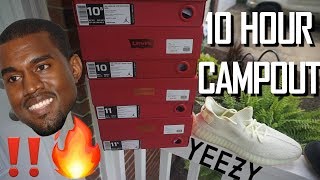 10 HOUR CAMPOUT FOR YEEZYS & LEVI 4s - VLOG #18