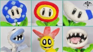 Handmade Super Mario Flowers | Needle Felting Compilation