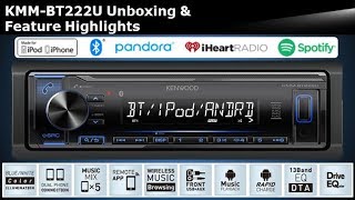 2018 KENWOOD KMM-BT222U Digital Media Receiver with Bluetooth Unboxing & Feature Highlights